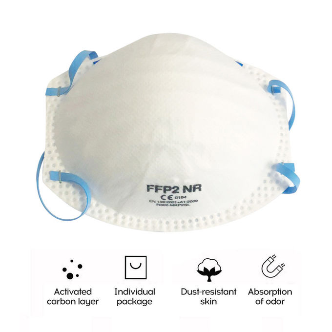 Maschera di polvere eliminabile di odore di assorbimento, progettazione interna a coppa del cuscinetto di naso della spugna della maschera di protezione